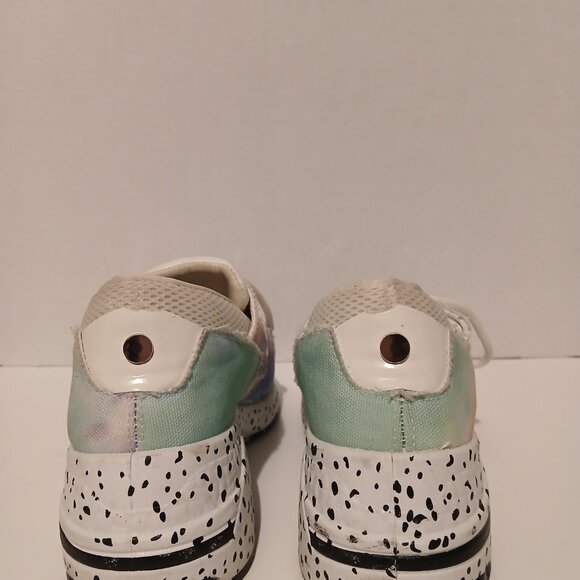 Women's YOKI Fashion Sneakers Glitter Rainbow Tie Dye Polka Dot Size 10 USED - Picture 6 of 7